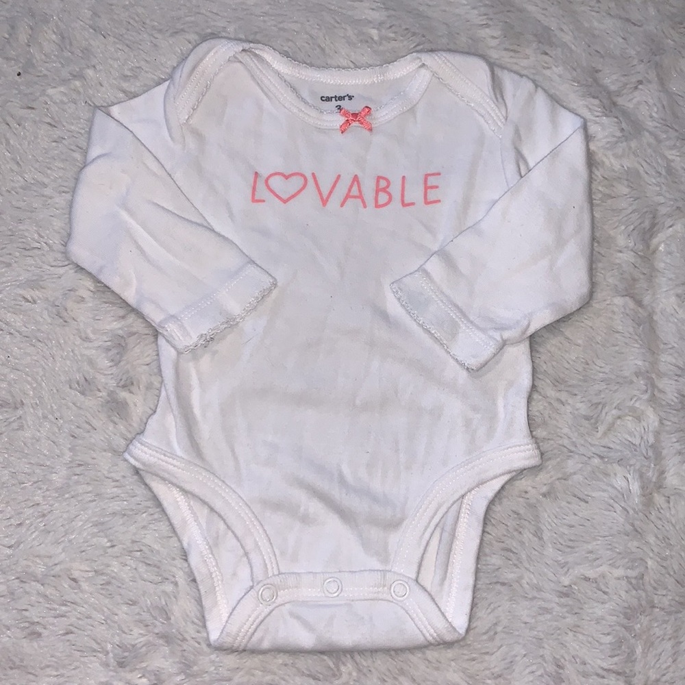 (3 for $10) Carter’s “loveable” long sleeve bodysuit baby girl clothing